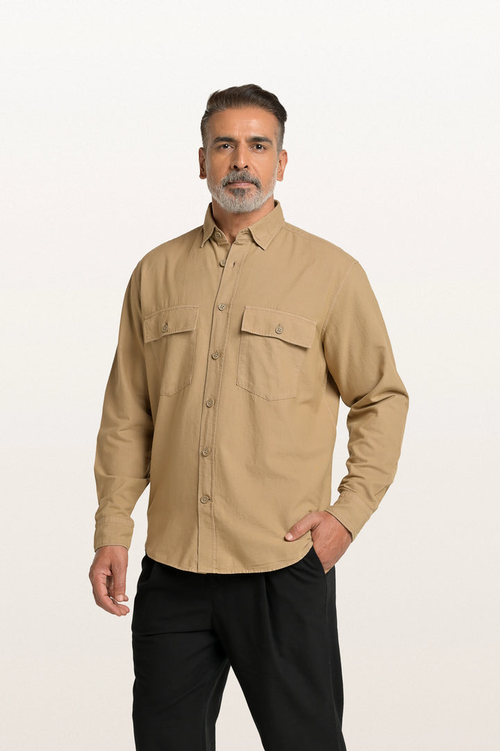 Sian Khadi Sand Dune Men's Smart Fit Shirt