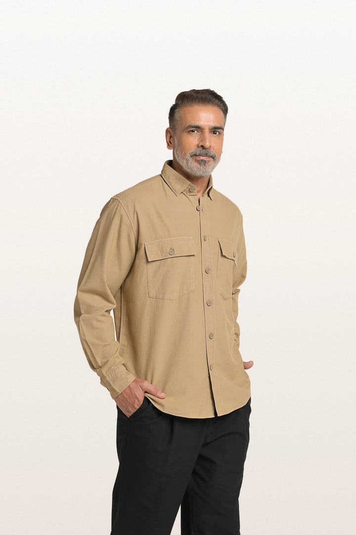 Sian Khadi Sand Dune Men's Smart Fit Shirt