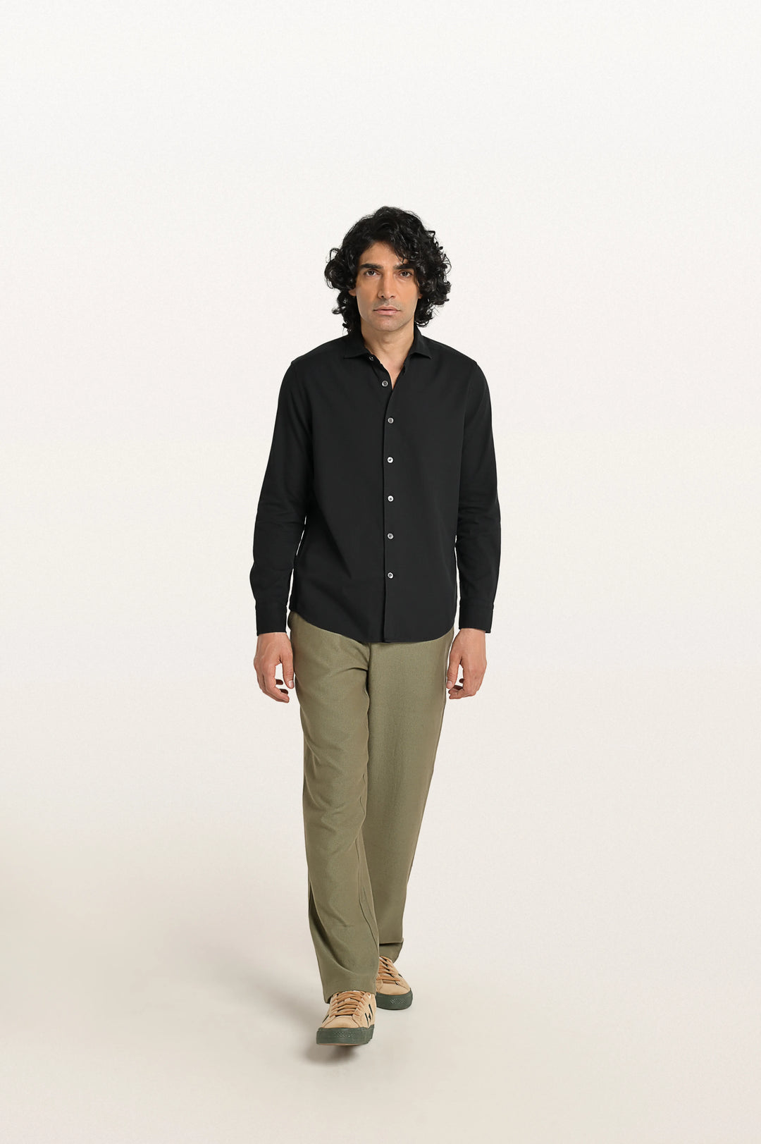Finn Khadi Black Men's Smart Fit Shirt