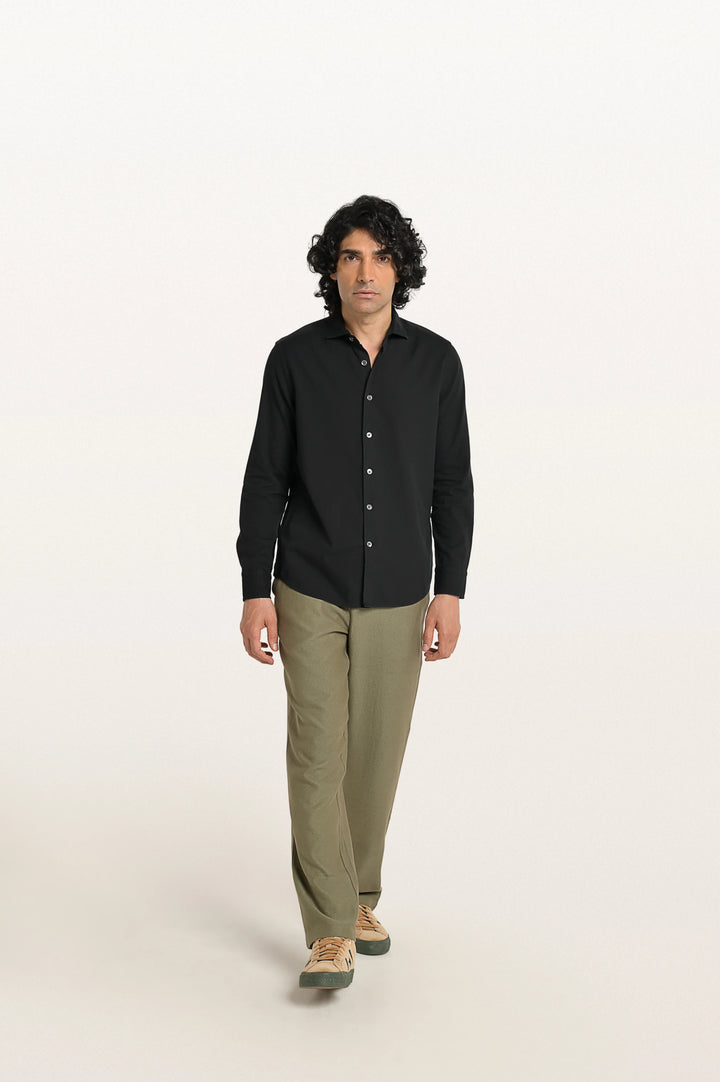 Finn Khadi Black Men's Smart Fit Shirt