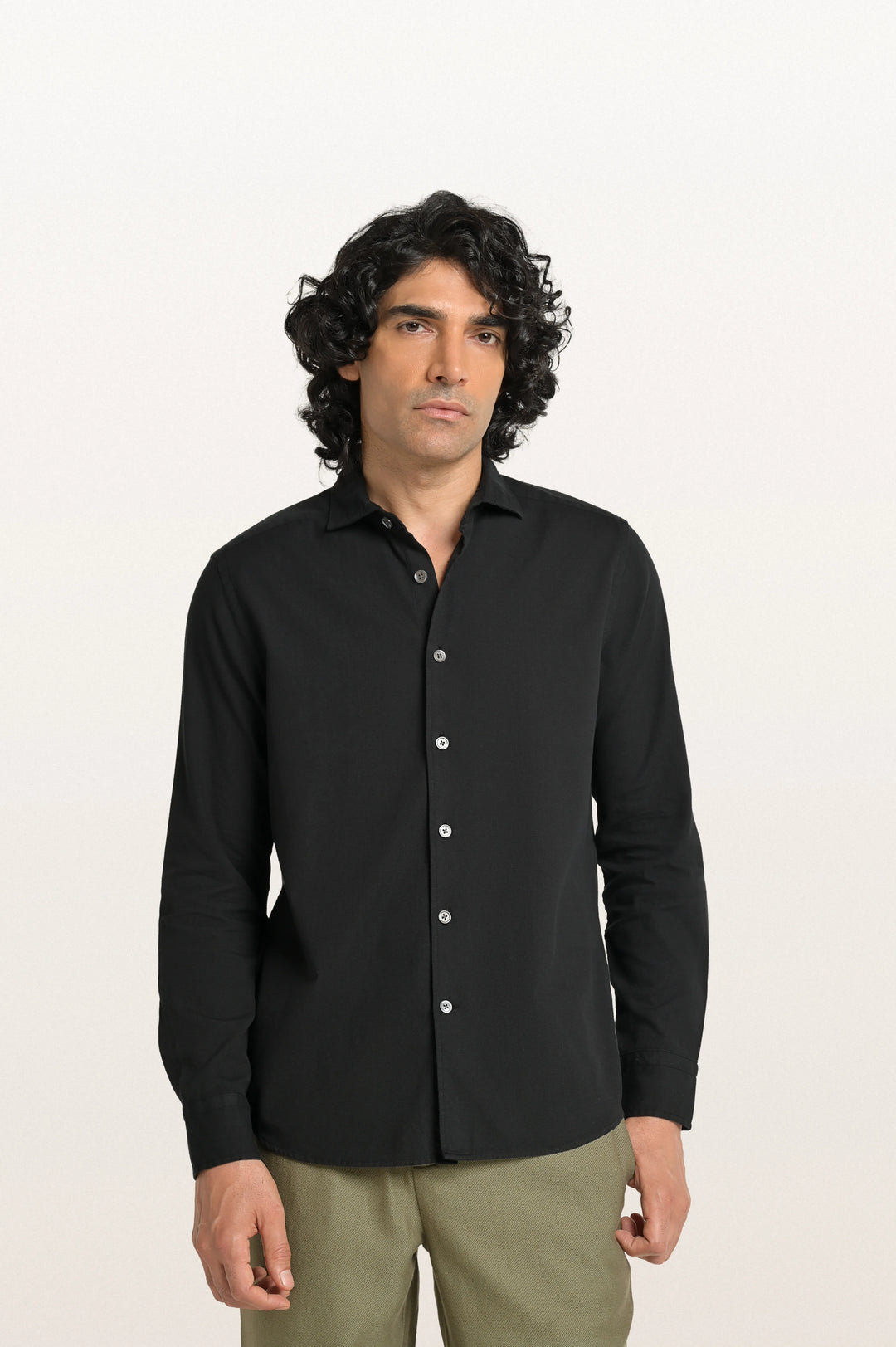 Finn Khadi Black Men's Smart Fit Shirt