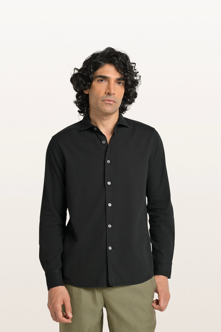 Finn Khadi Black Men's Smart Fit Shirt