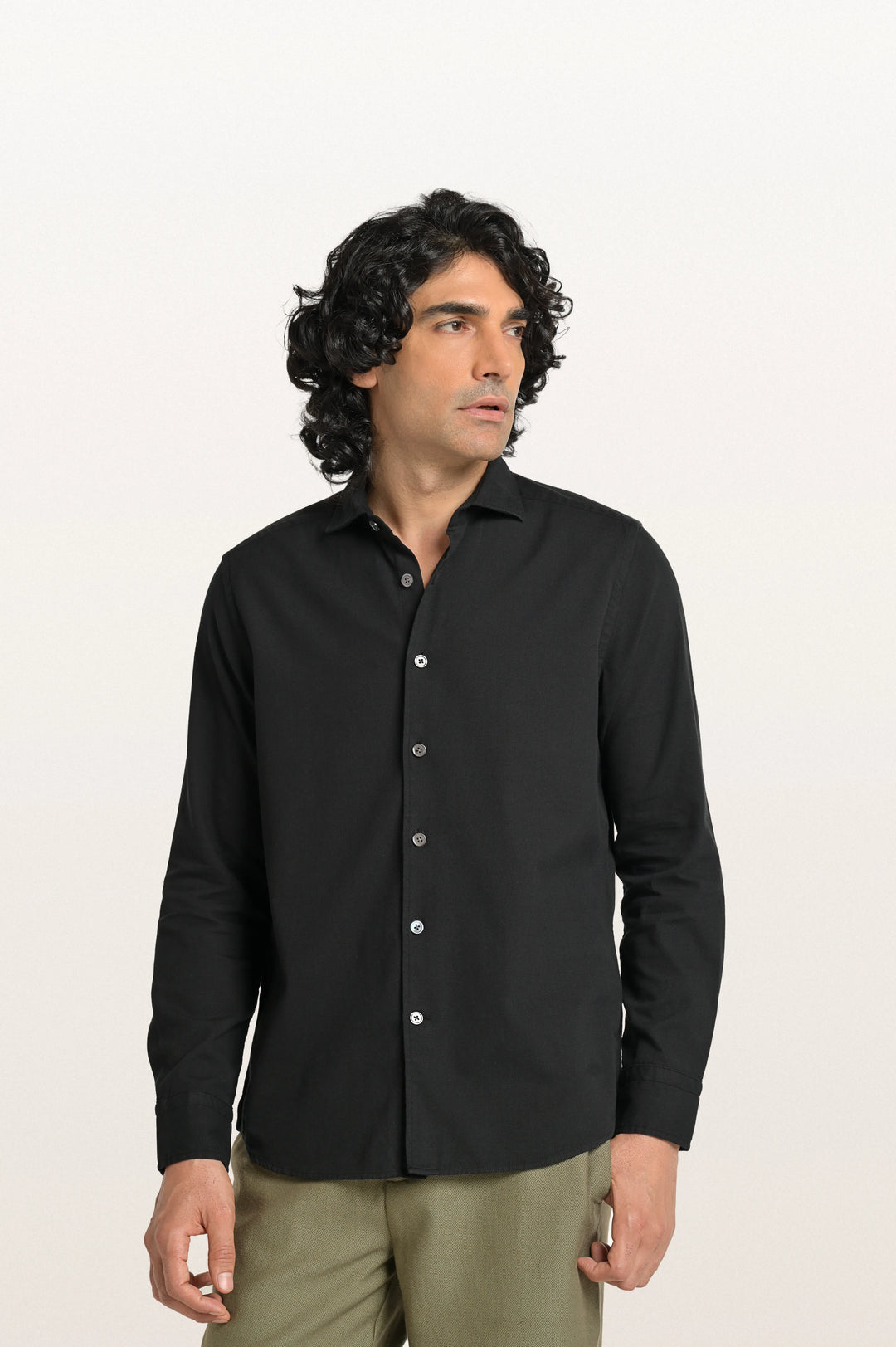 Finn Khadi Black Men's Smart Fit Shirt