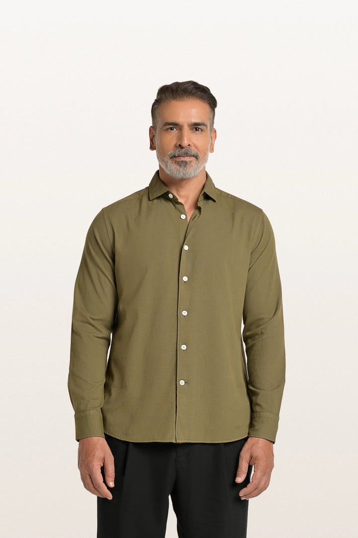 Finn Khadi Khakhi Men's Smart Fit Shirt