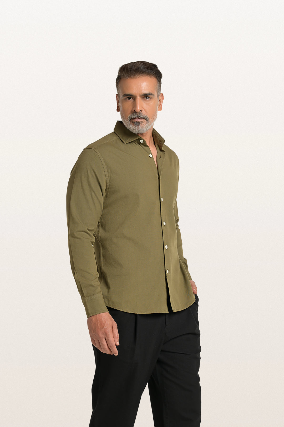 Finn Khadi Khakhi Men's Smart Fit Shirt