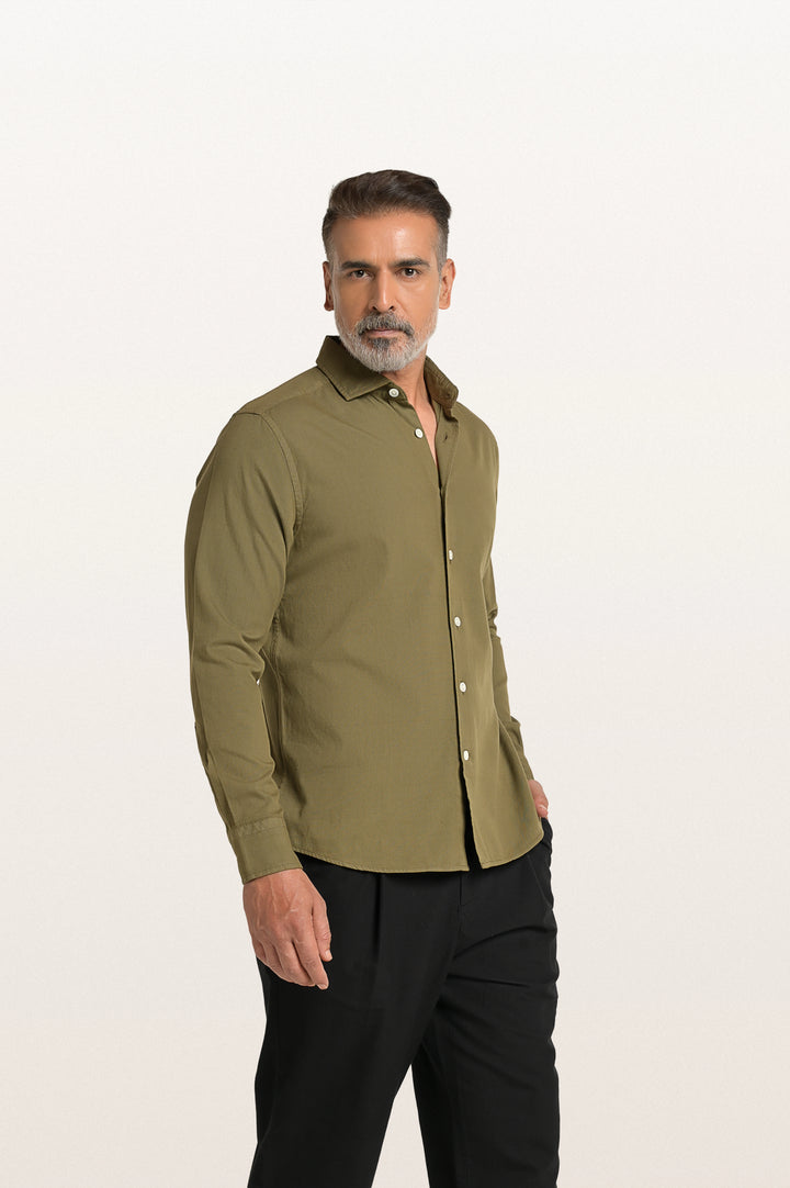 Finn Khadi Khakhi Men's Smart Fit Shirt