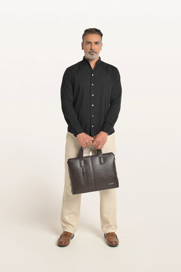 Mason Khadi Ls Faded Black Men's Slim Fit Shirt