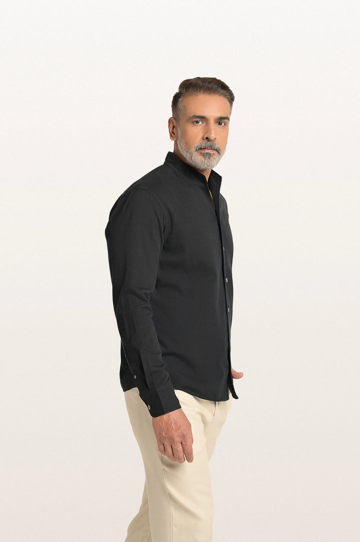 Mason Khadi Ls Faded Black Men's Slim Fit Shirt