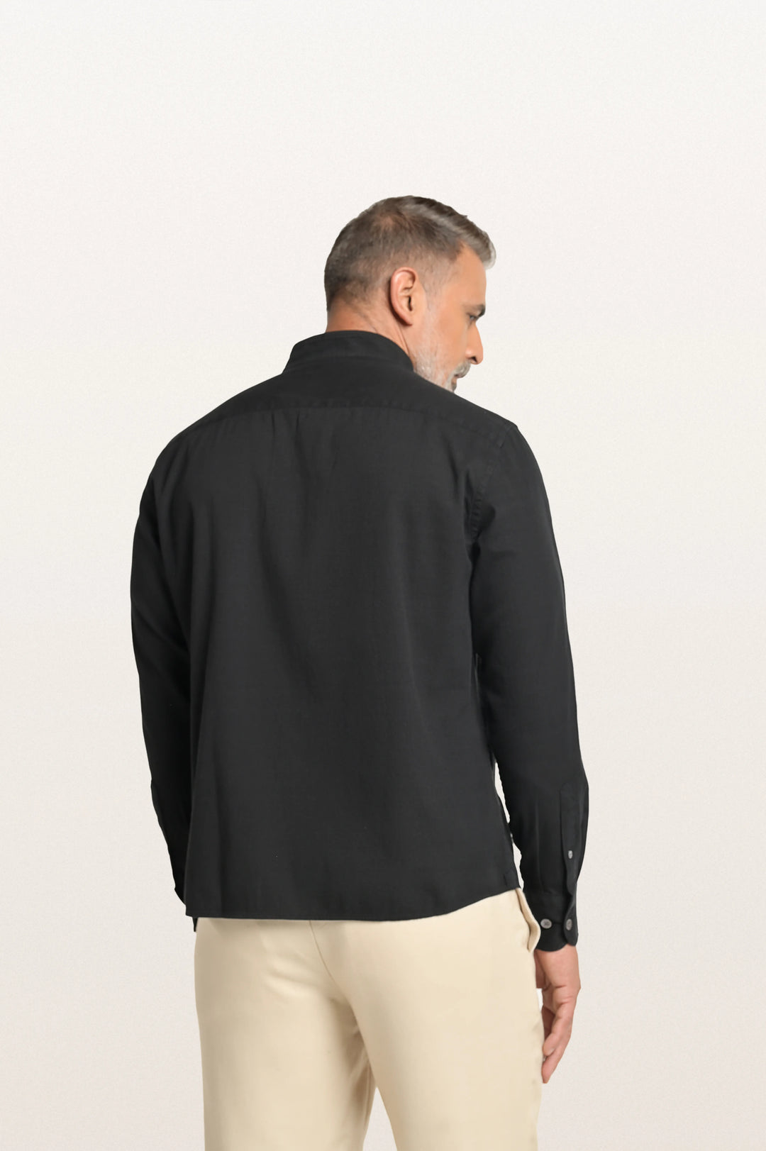 Mason Khadi Ls Faded Black Men's Slim Fit Shirt