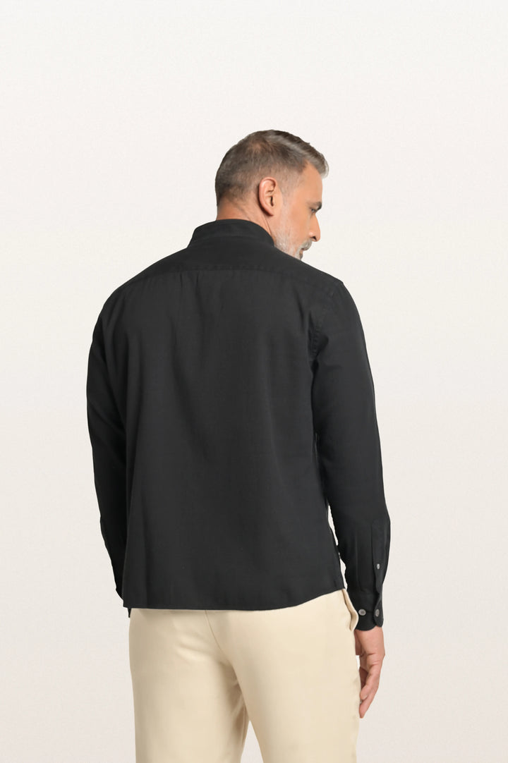 Mason Khadi Ls Faded Black Men's Slim Fit Shirt