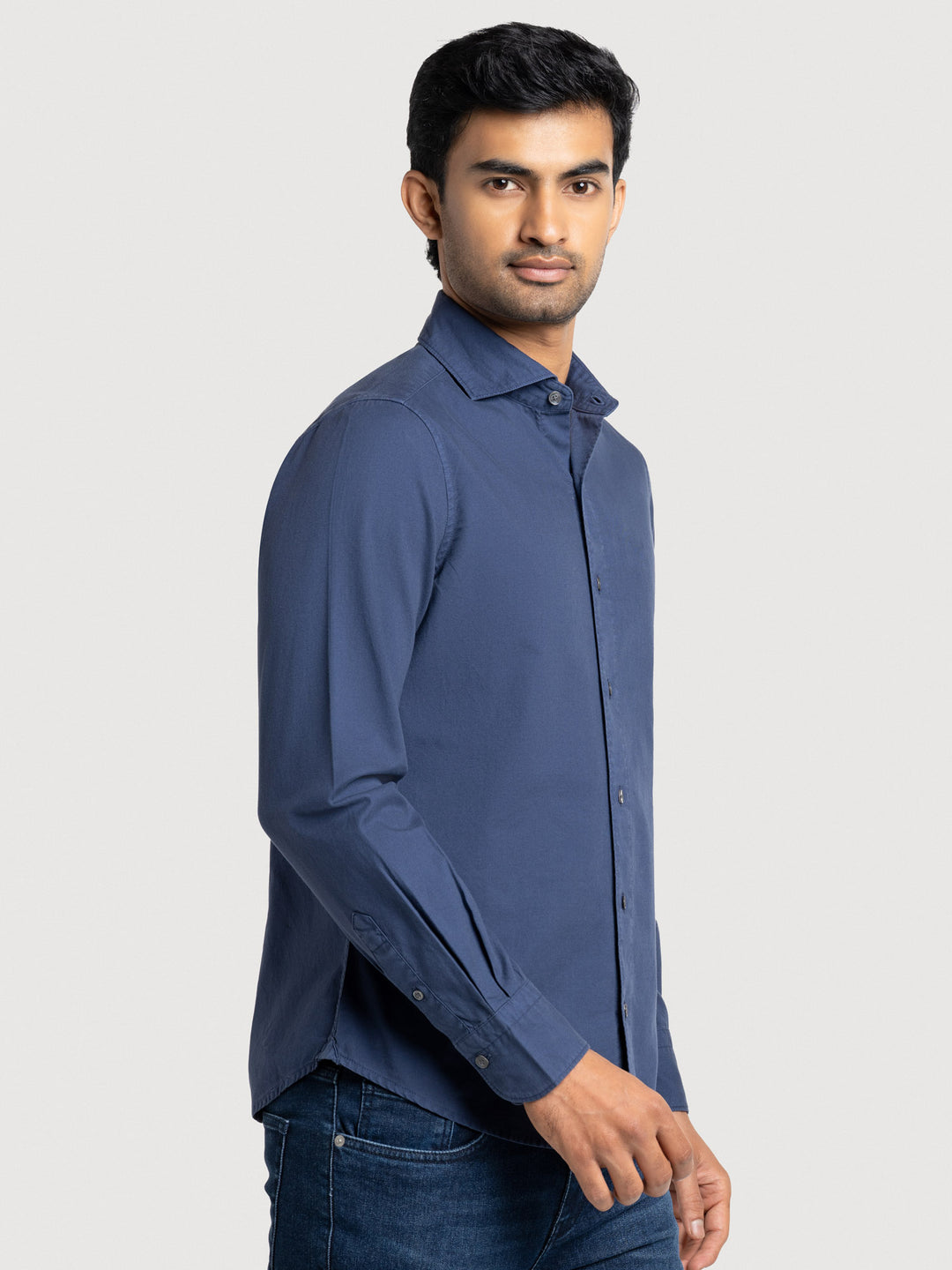 Perry FT Sunset Navy Men's Slim Fit Cotton Shirt