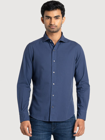 Perry FT Sunset Navy Men's Slim Fit Cotton Shirt