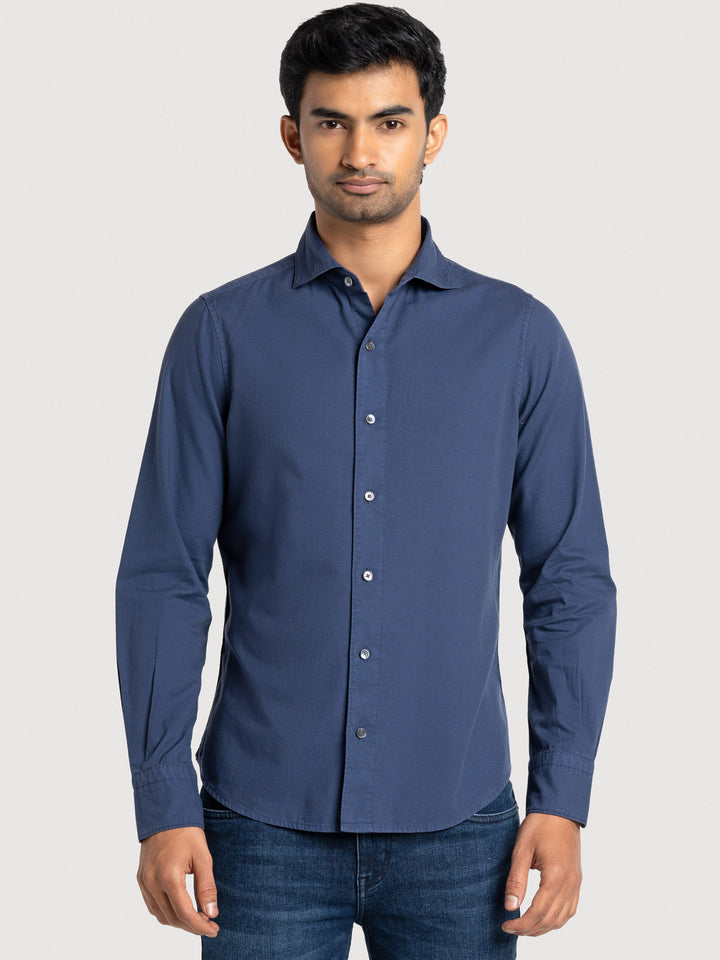 Perry FT Sunset Navy Men's Slim Fit Cotton Shirt