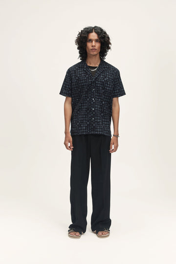 Palawan (Hand Block Print) Moon Print - Black