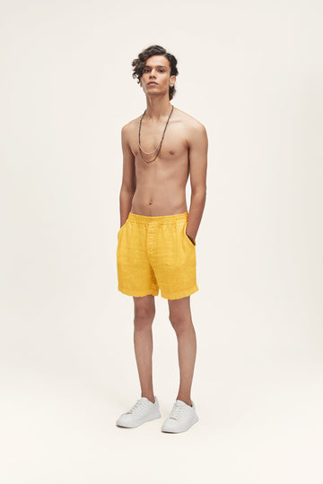 Costa (100% Linen) Solar Yellow