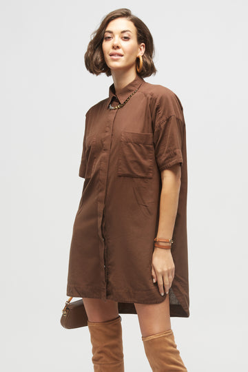 Ariara Khadi Pocket Dress Brown
