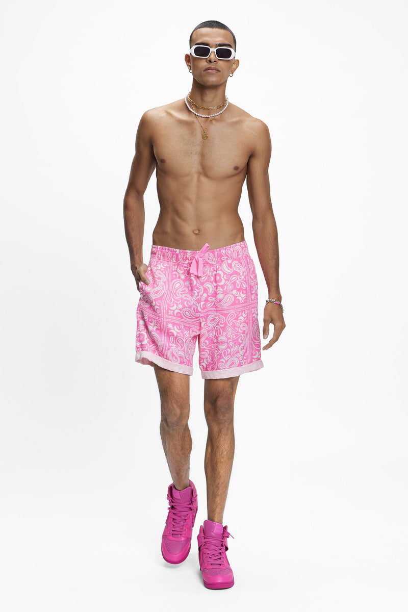 Haad (100% Linen) Lunar Paisley Aurora Pink