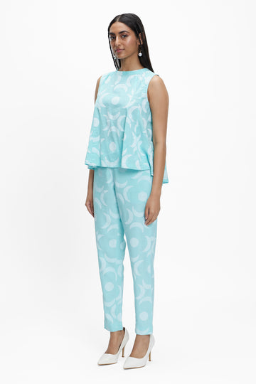 Barbe (Hand Block Print) Maxi Moon Bloom Aurora Sky
