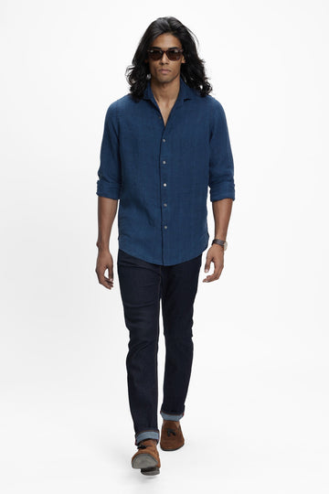 Quai (100% Indigo Linen) Eclipse Blue S