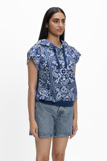 Sadet (Khadi) Lunar Paisley Blue