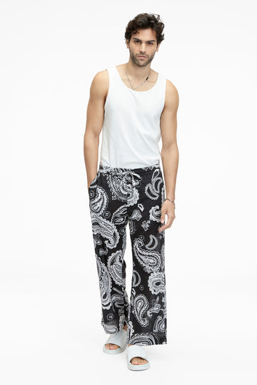 Tao (Khadi Printed) Noir Paisley