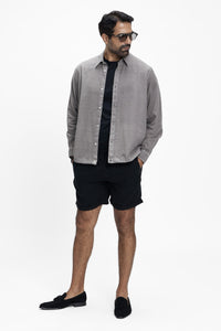 Haatrin Charcoal Men's Smart Fit Khadi Shirt