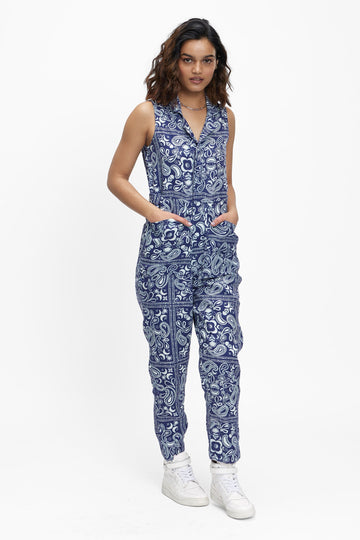 Elara (100% Linen) Lunar Paisley Blue XS