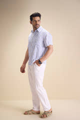 Bosco Short Sleeve Shirt — Regatta Stripe Sky