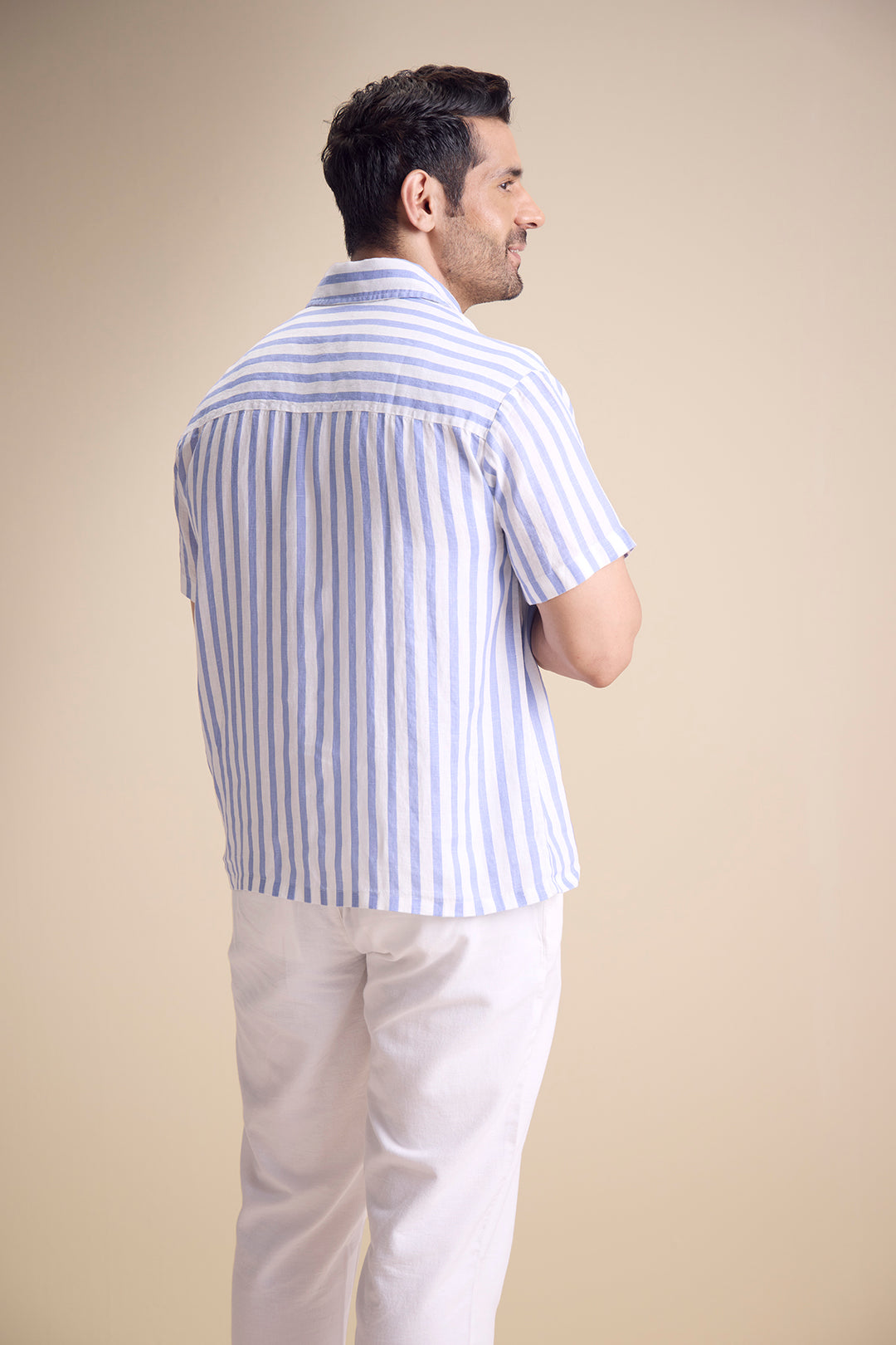 Bosco Short Sleeve Shirt — Regatta Stripe Sky