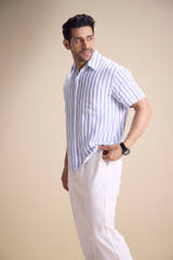 Bosco Short Sleeve Shirt — Regatta Stripe Sky
