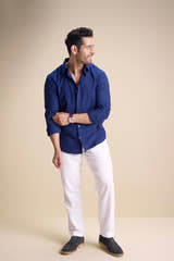 Lago Long Sleeve Collar Shirt — Blue