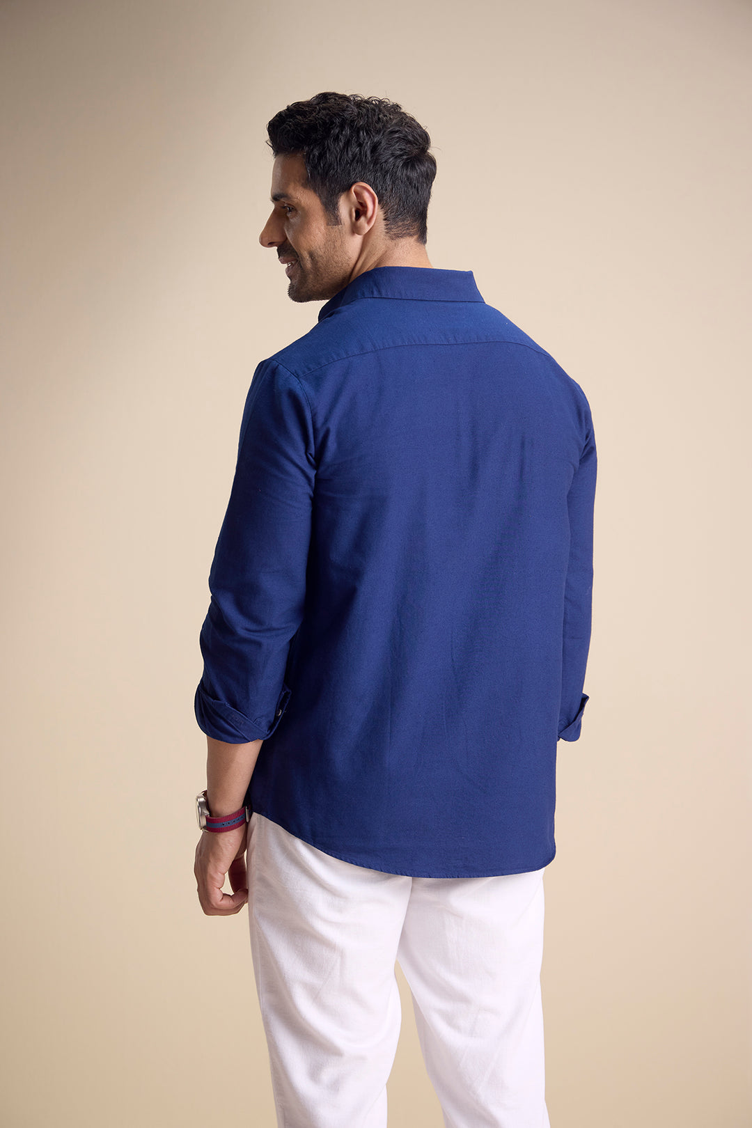 Lago Long Sleeve Town Collar Shirt — Blue