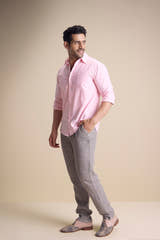 Lago Long Sleeve Collar Shirt — Pastel Pink