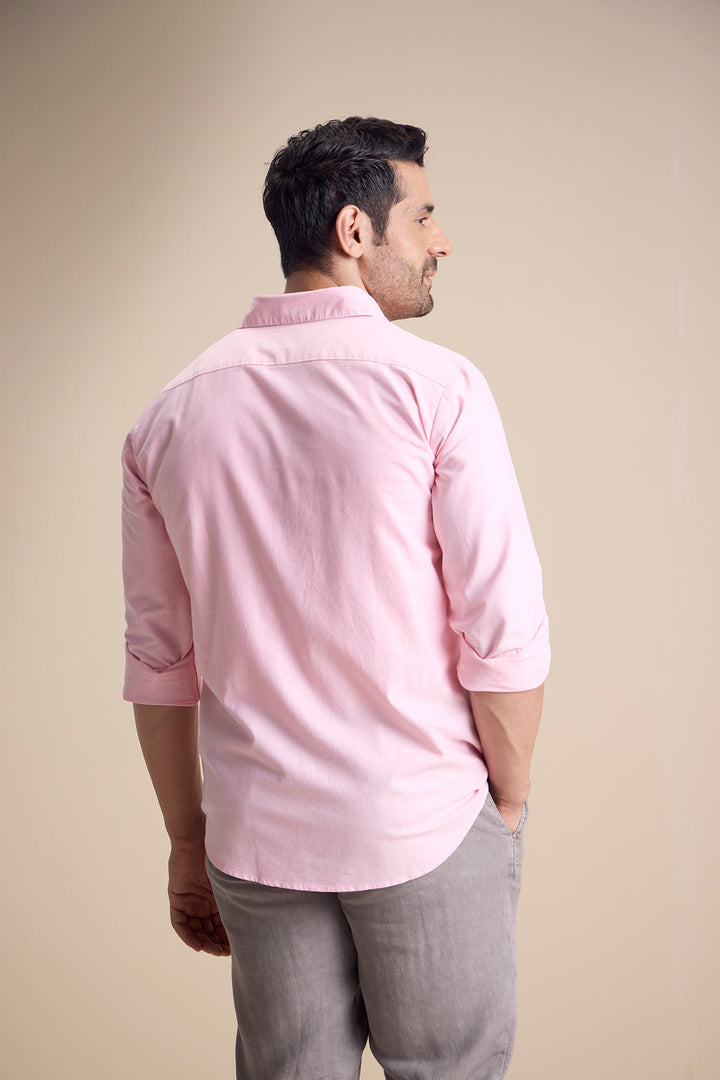 Lago Long Sleeve Town Collar Shirt — Pastel Pink