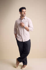 Lago Long Sleeve Collar Shirt — Wood Brown