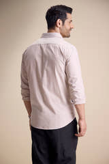 Lago Long Sleeve Collar Shirt — Wood Brown