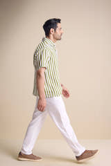 Bosco Short Sleeve Shirt — Regatta Stripe Olive