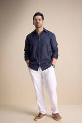 Lago Long Sleeve Collar Shirt — Black