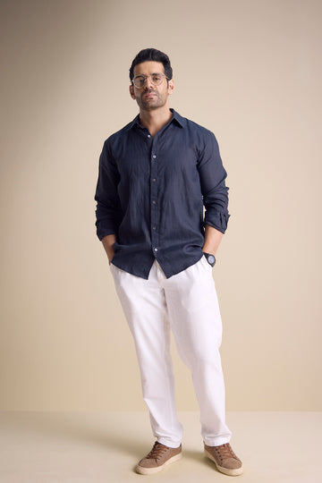 Lago Long Sleeve Collar Shirt — Black