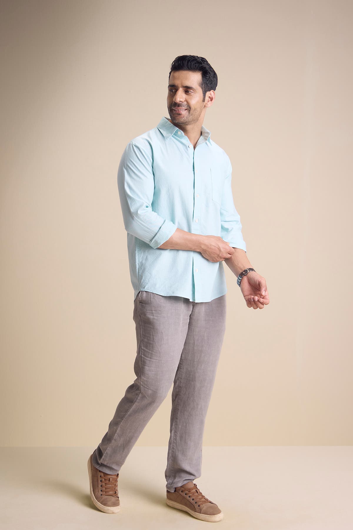 Lago Long Sleeve Collar Shirt — Pastel Green