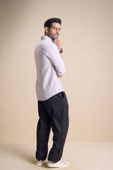 Lago Long Sleeve Collar Shirt — Argento