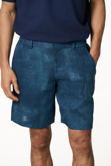 Del sol linen Marine art ocean blue S