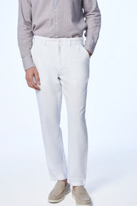 Don Chino Khadi White Men's Slim Fit Trouser