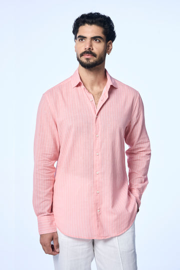 Harrison Ls Khadi Breton Stripe Coral s