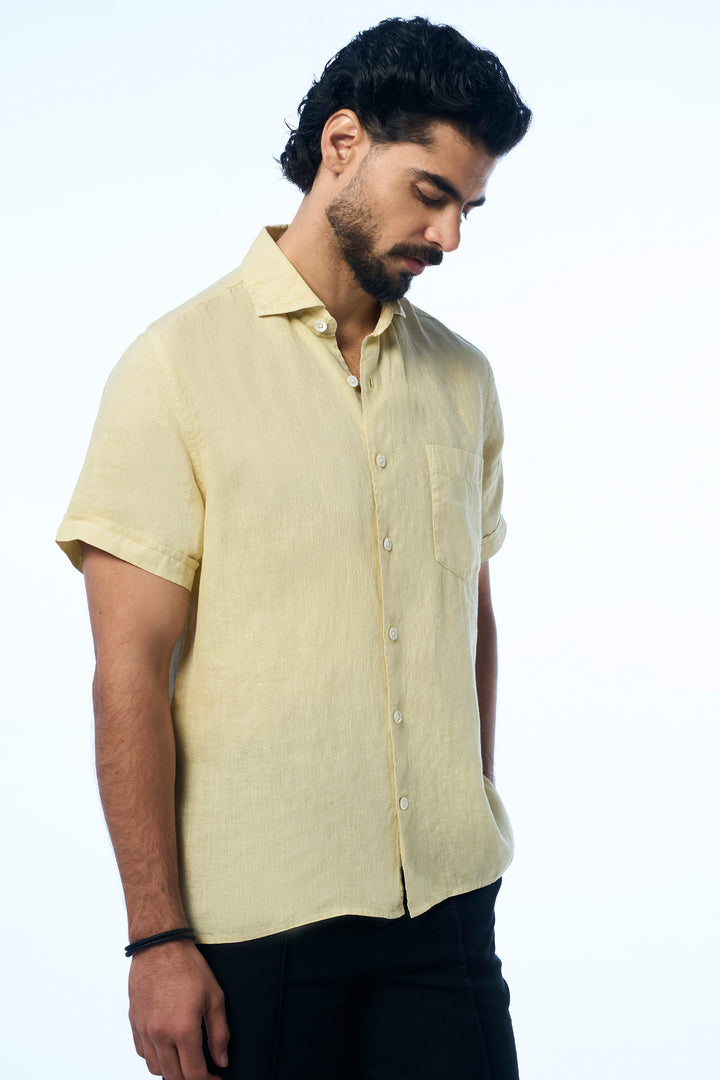 Flint Ss Linen Shell Men's Smart Fit Shirt