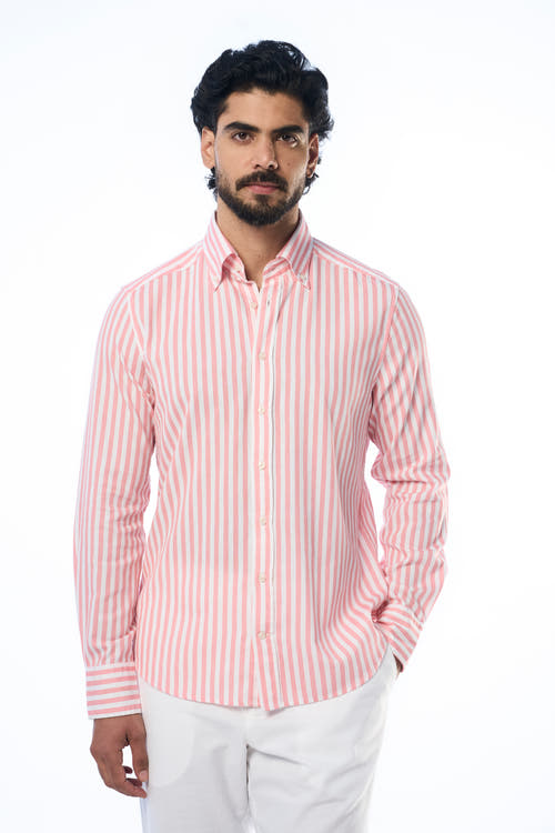 Danny Ls Khadi Preppy Stripe Coral s