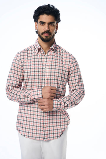 Danny Ls Khadi Gingham Check Coral s