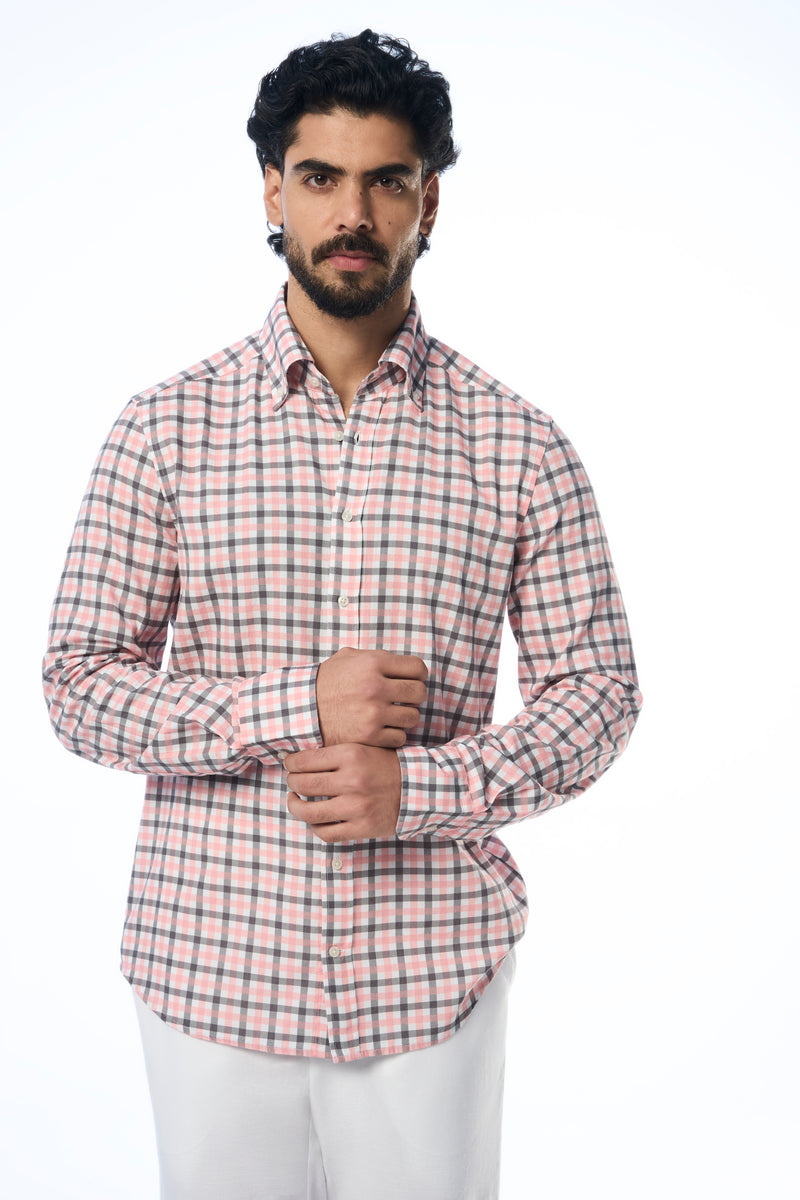 Danny Ls Khadi Gingham Check Coral s