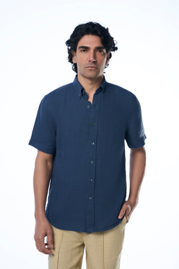 Carlos SS Linen Sunset Navy s