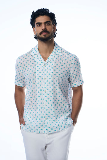 Chris SS Khadi Summer Flora Aqua s